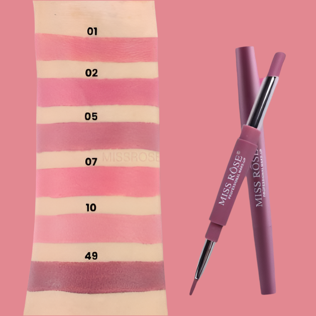2 In 1 Lipstick with Lip Liner Pink family
