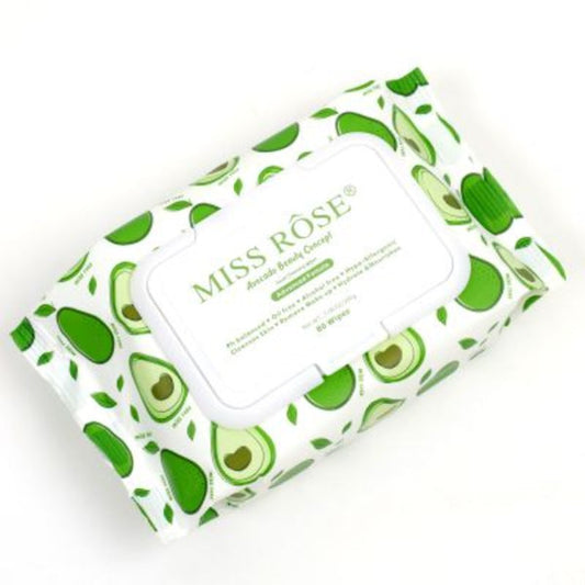 Avocado beauty concept facial cleaning wipes.