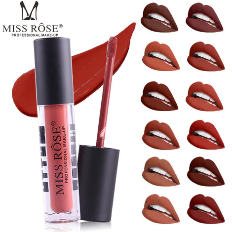 Miss Rose Vitamin E matte liquid lipsticks black cap