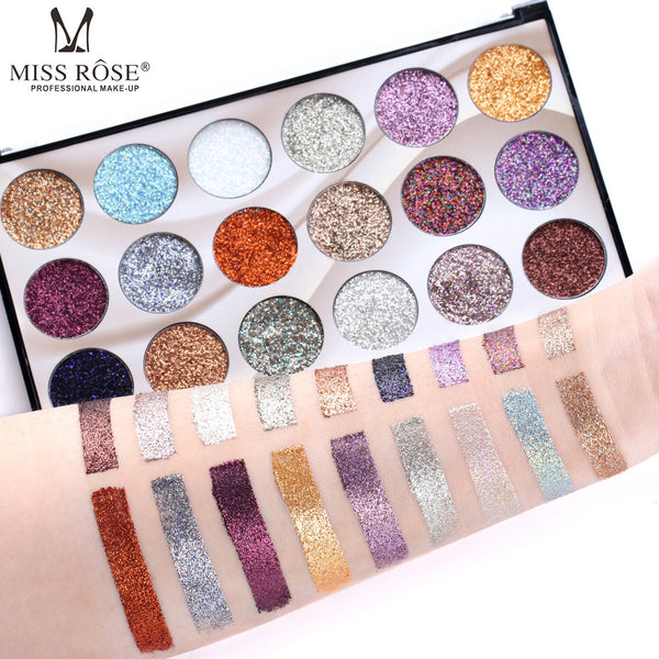 MISS ROSE 18-Color Sequin Glitter Eyeshadow Palette