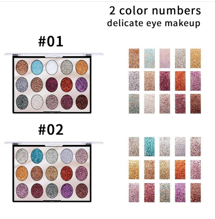 Miss Rose 15 Color Sequin Glitter Palette