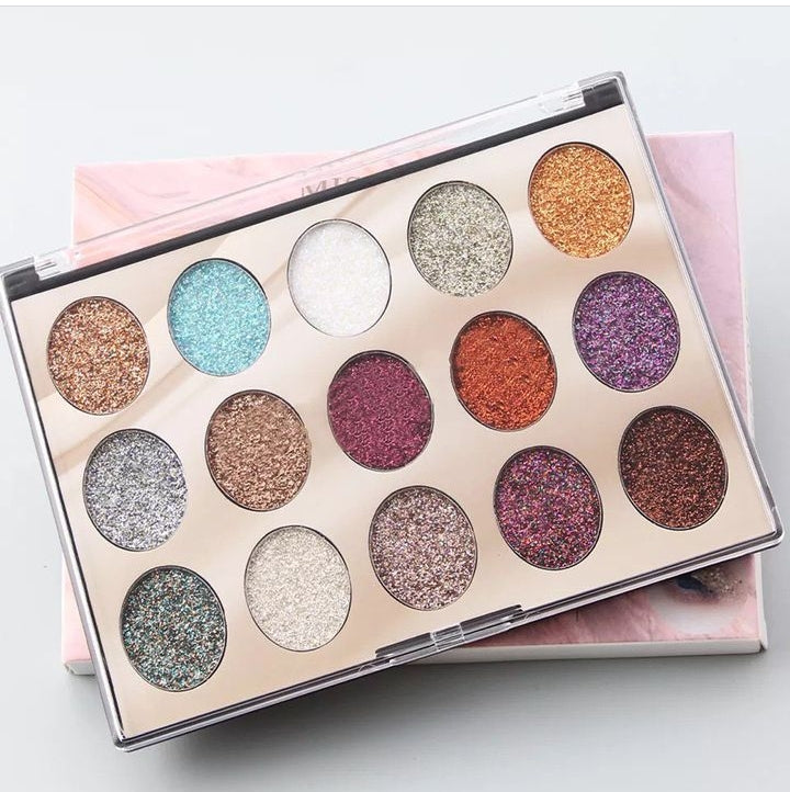 Miss Rose 15 Color Sequin Glitter Palette