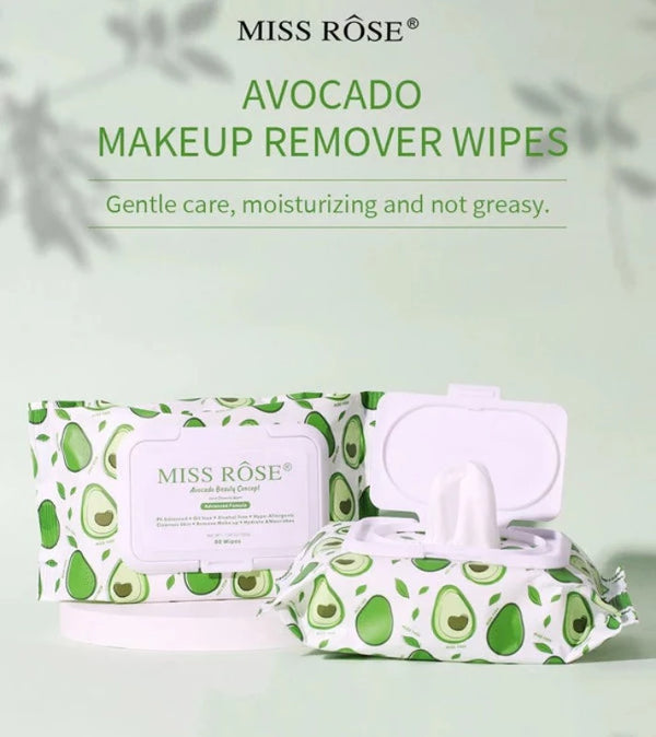 Avocado beauty concept facial cleaning wipes.