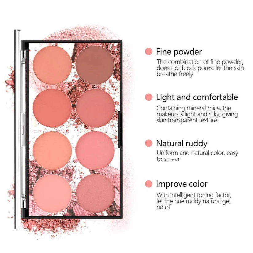 8 Colors MISS ROSE Blush Palette