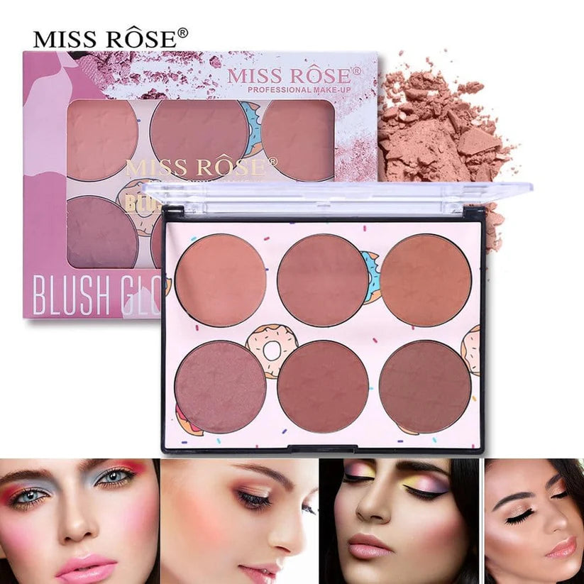 6 Color Miss Rose Blush Palette